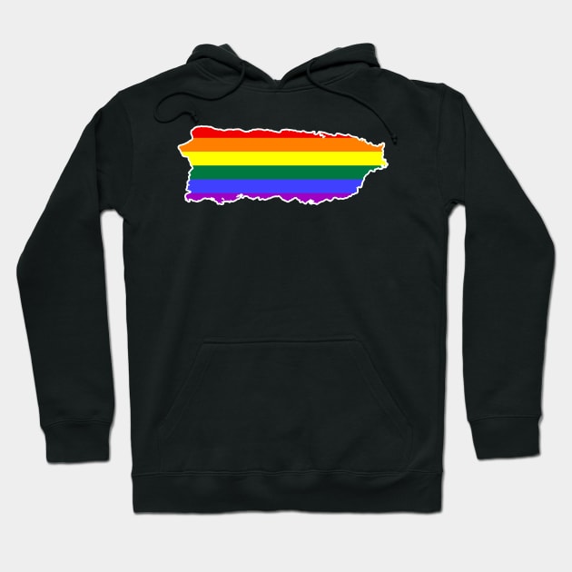 Puerto Rico LGBT Pride Puerto Rican Rainbow Flag Hoodie by PuertoRicoShirts